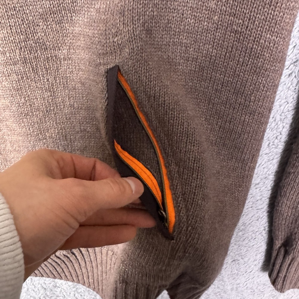 Beretta Sweater Men M Lambs Wool Lined Wind Barrier Shooting Hunting Elbow Patch - Picture 6 of 15